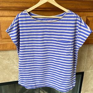 Loft blue and tan T-shirt